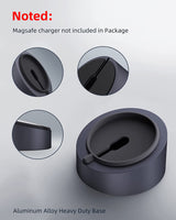 MagSafe Charger Stand Wireless Charging Heavy Duty Premium Metal Holder Mount Base Desktop Dock for iPhone 16/15/14/13/12-Grey