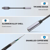 USB C to 3.5mm Adapter, Type C Headphone Audio Jack Cable Cord Hi-Fi Dongle for iPhone 15, Pixel 7 6a, Samsung Galaxy S23 S22 S21