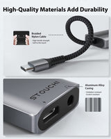 USB C to 3.5mm Headphone and Charger Adapter, Hi-Fi Dongle Compatible with iPhone 15, New iPad Pro, Pixel 7/6A/6, Samsung Galaxy S23 S22 S21