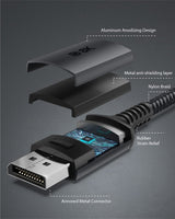 USB C to DisplayPort 1.4 8K Cable, 2M/6.6Ft Thunderbolt 4/3 to DisplayPort 4K@144Hz/120Hz 5K@60Hz 2K@240Hz HBR3 DP1.4 Adapter for 2021 MacBook Pro, M1 Mac Mini, Dell XPS