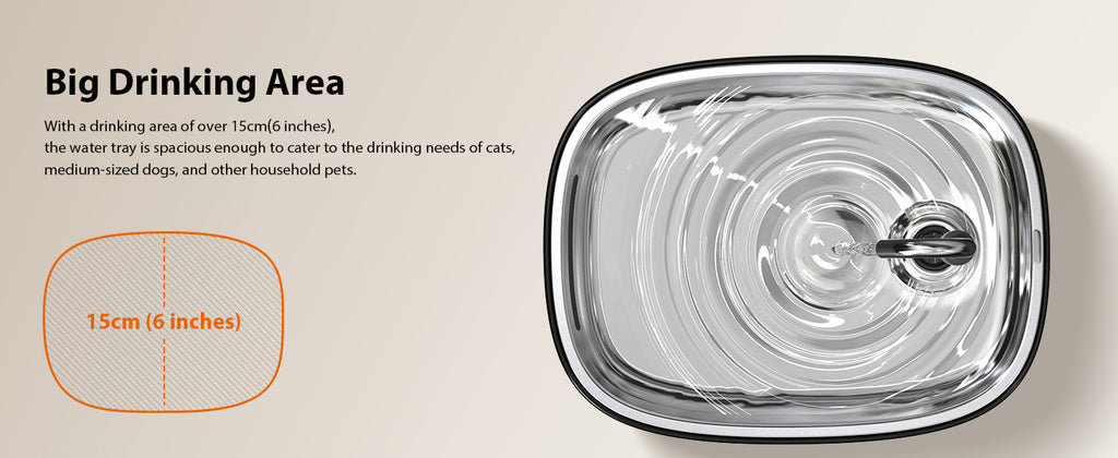 Cat Water Fountain 85oz/2.5L-Stainless Steel Faucet and Spout