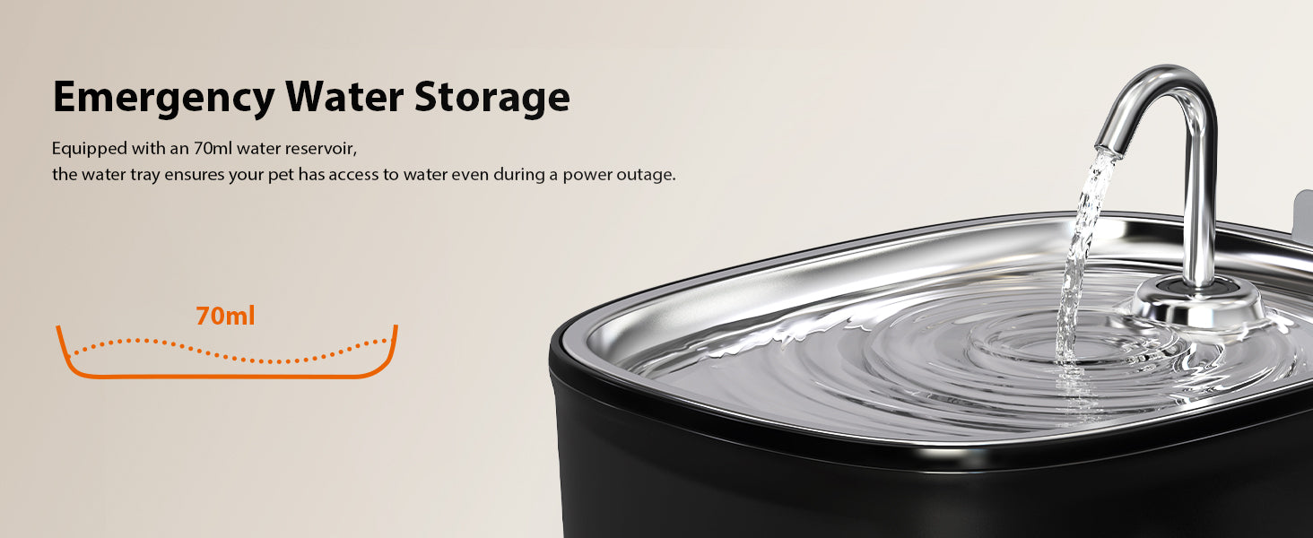 Cat Water Fountain 85oz/2.5L-Stainless Steel Faucet and Spout