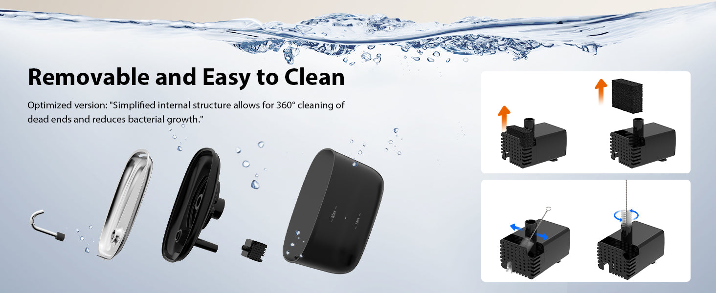 Cat Water Fountain 85oz/2.5L-Stainless Steel Faucet