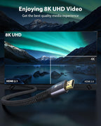 8K HDMI Cable, Ultra High Speed HDMI® Cable（2 Pack) FOR PLAYSTATION 5 / PS5 XBOX SERIES X- 48GBPS HBR3 HIGH SPEED