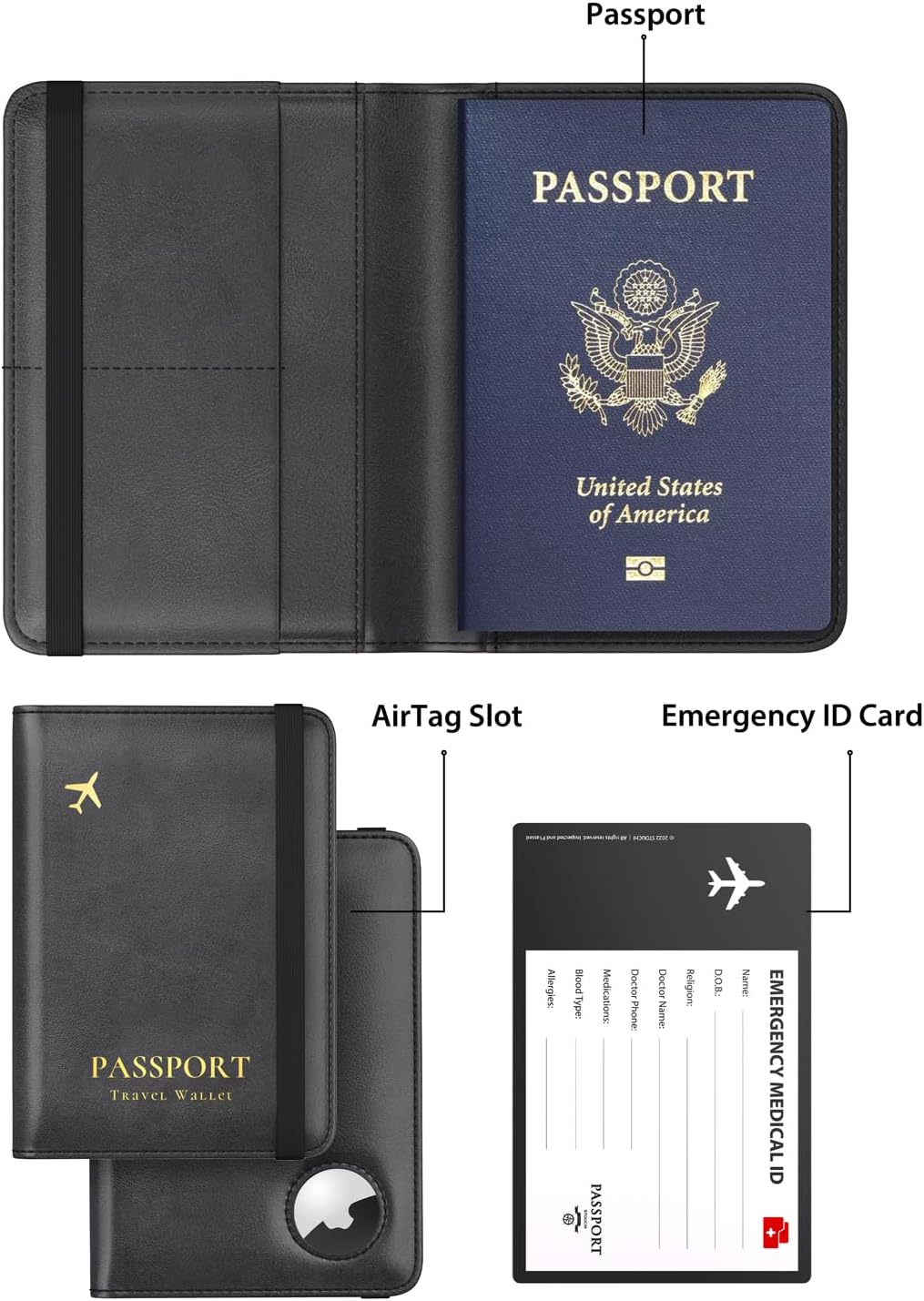 New Passport AirTag Holder, RFID Protected