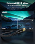 8K HDMI Cable, for PS5 Xbox Series X- 48Gbps HBR3 High Speed Black