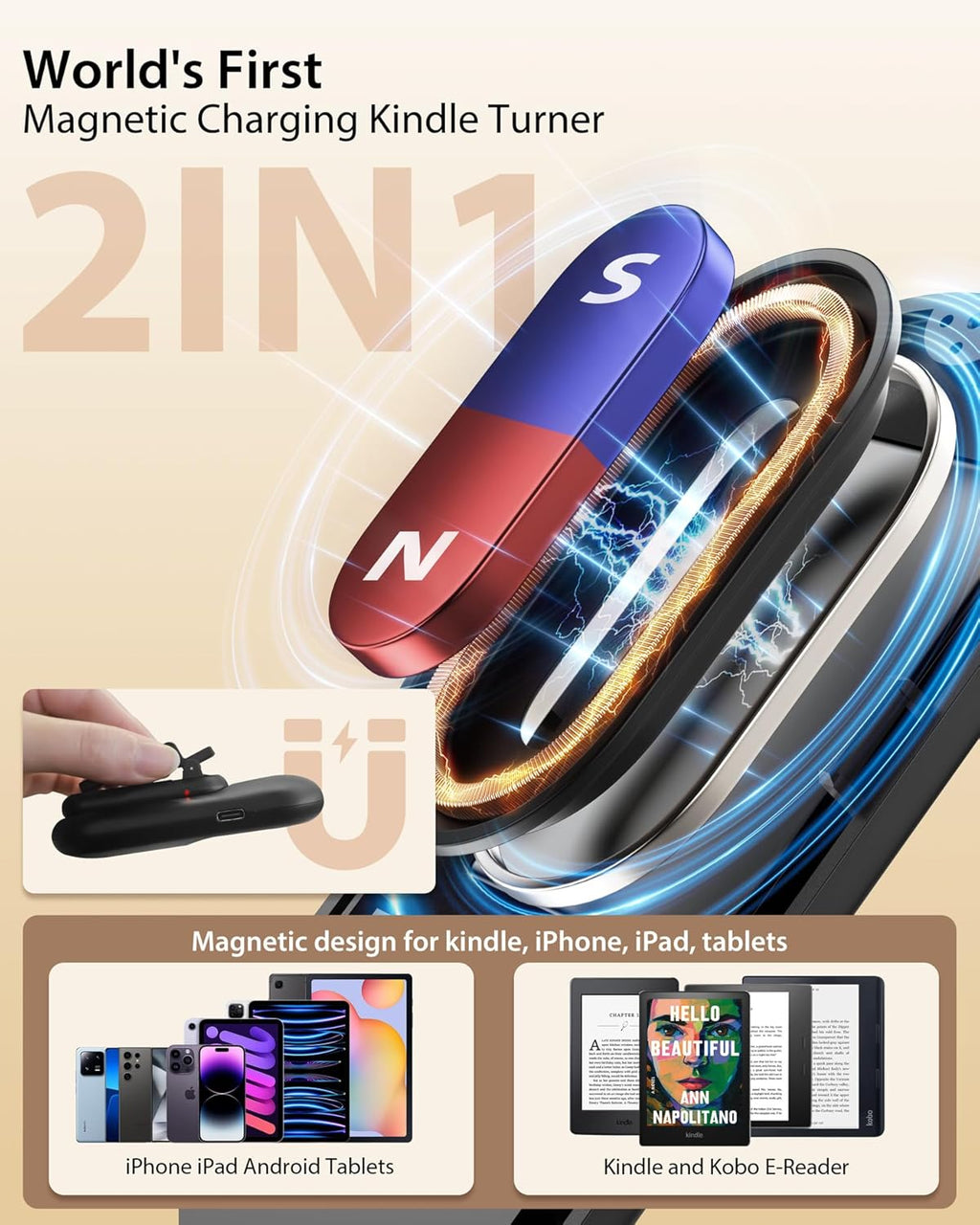 Magnetic Kindle page turner remote