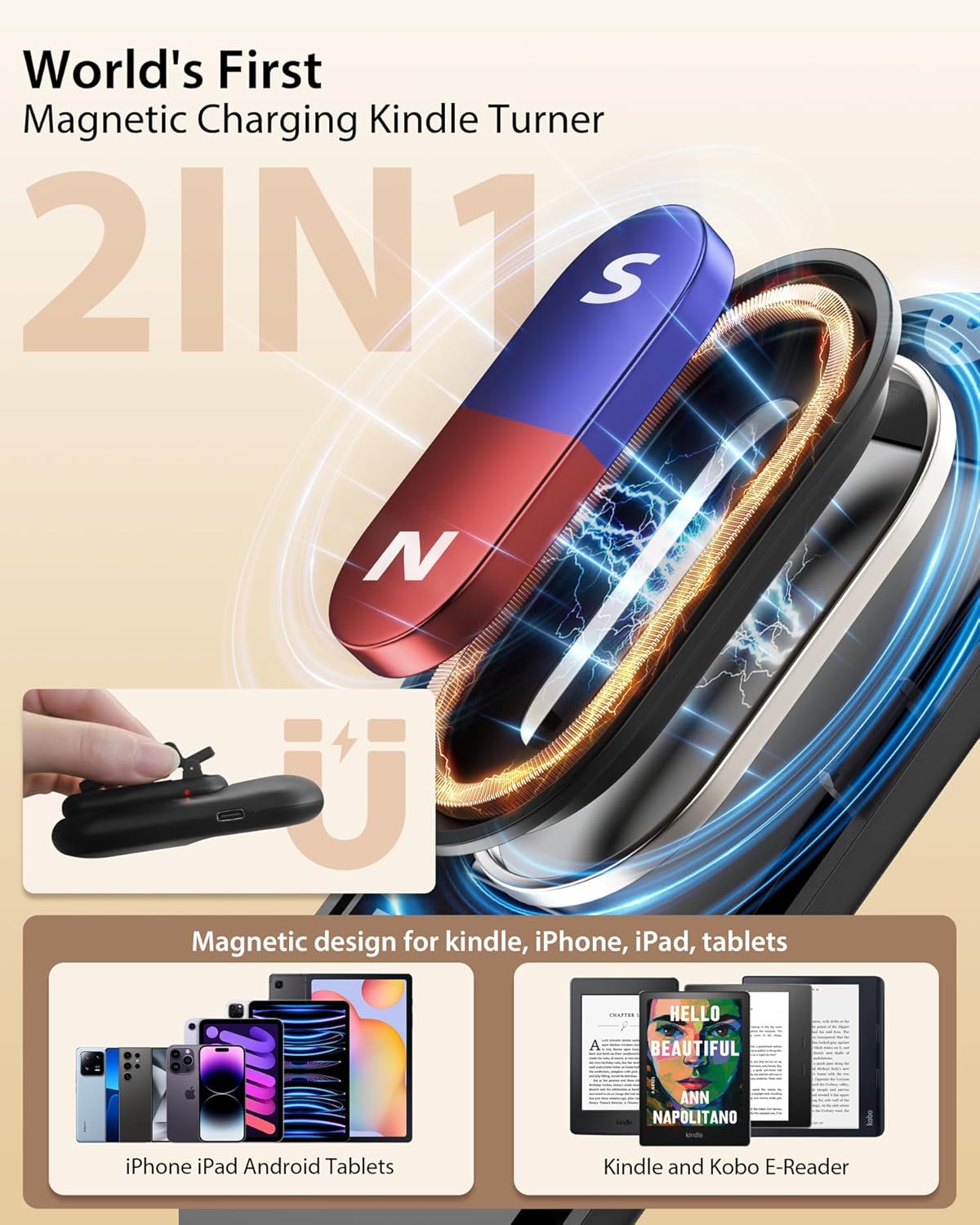 Magnetic Kindle page turner remote