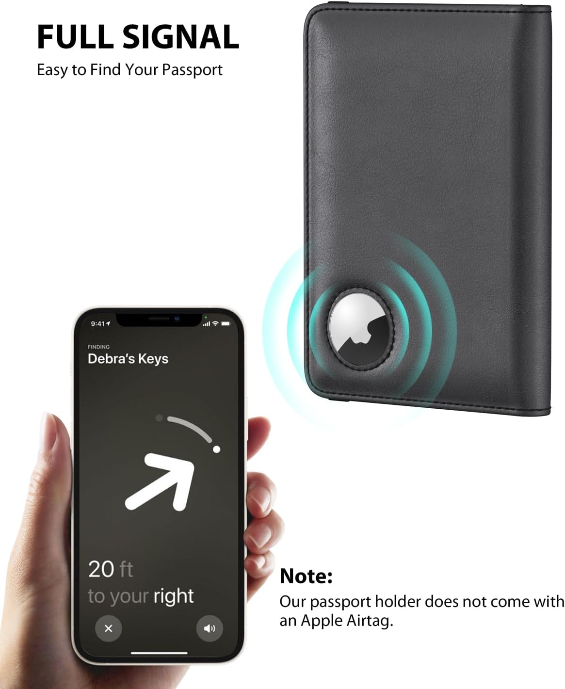 New Passport AirTag Holder, RFID Protected