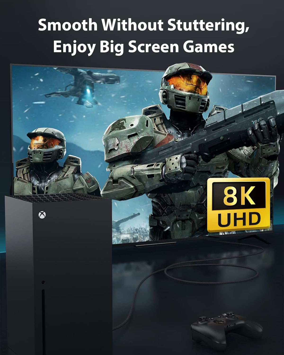 8K HDMI Cable, Ultra High Speed HDMI® Cable（2 Pack) FOR PLAYSTATION 5 / PS5 XBOX SERIES X- 48GBPS HBR3 HIGH SPEED