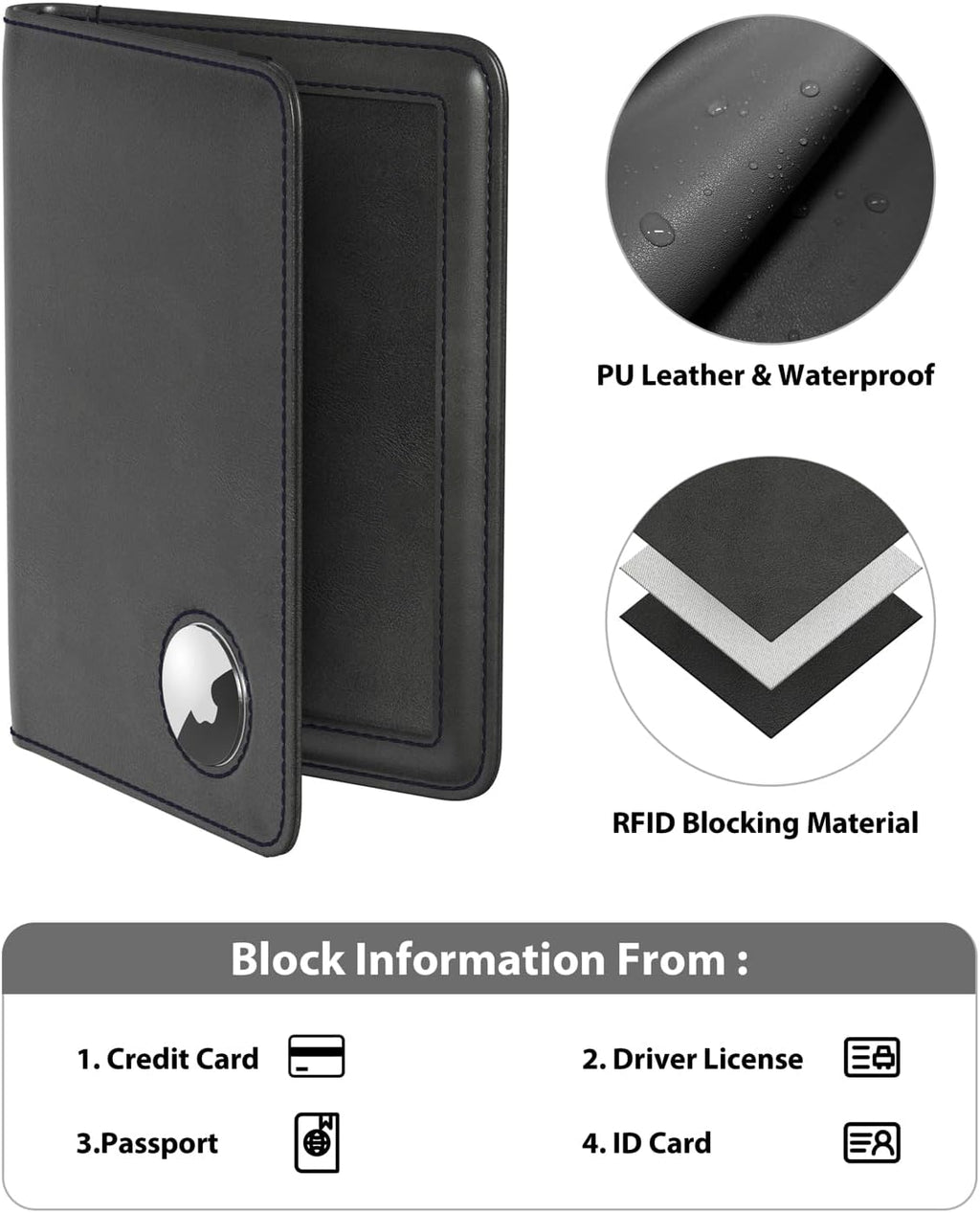 New Passport AirTag Holder, RFID Protected