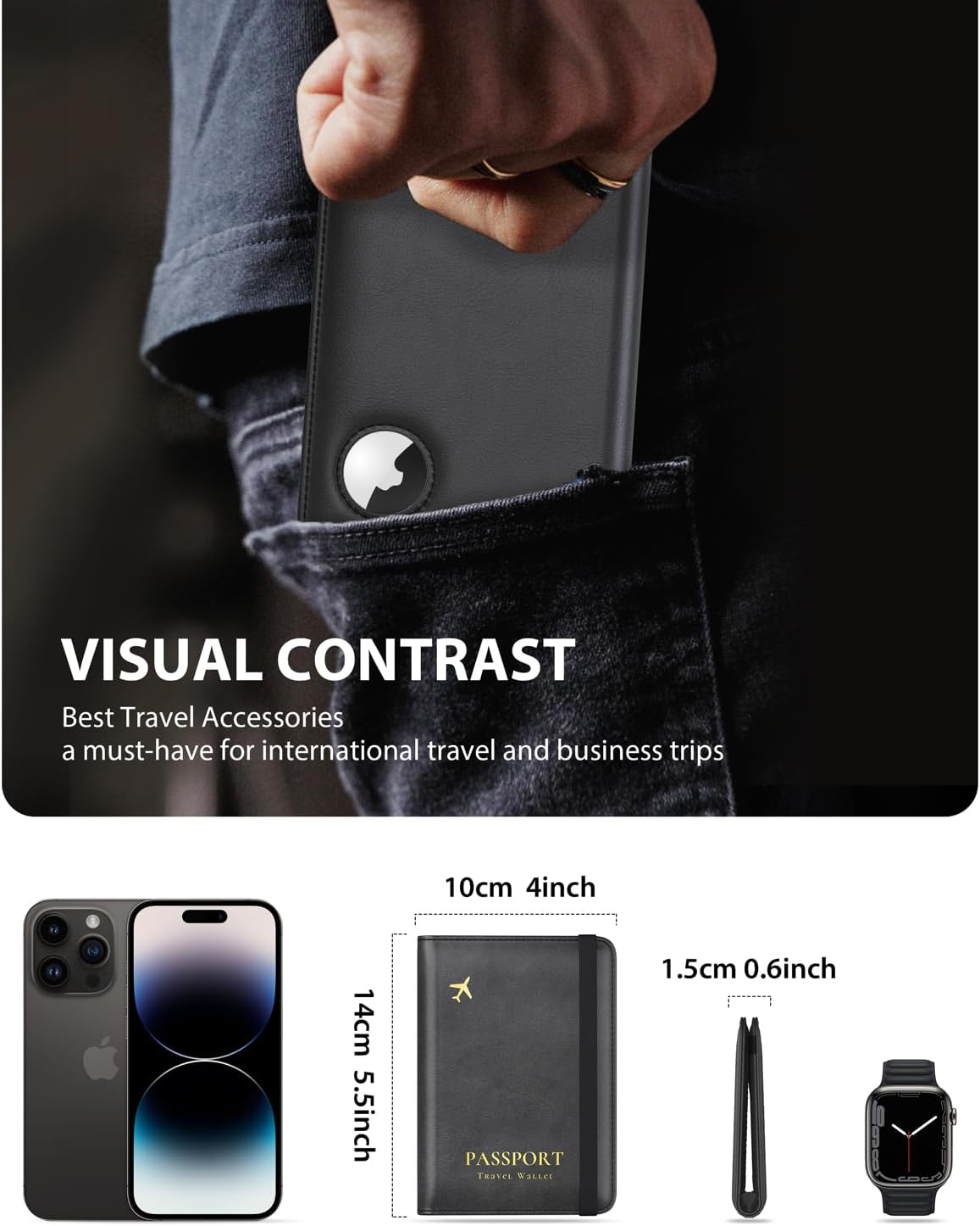 New Passport AirTag Holder, RFID Protected