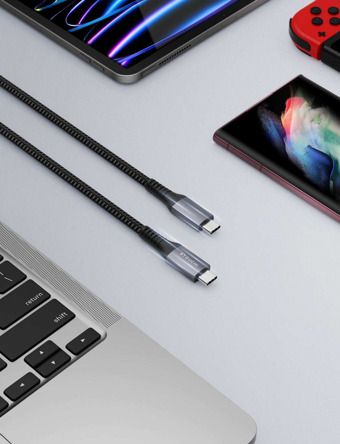 USB C to USB C Cable Fast Charging [10ft 100W] Nylon Braided