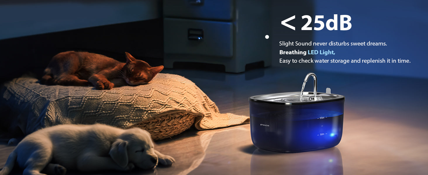 Cat Water Fountain 85oz/2.5L-Stainless Steel Faucet and Spout