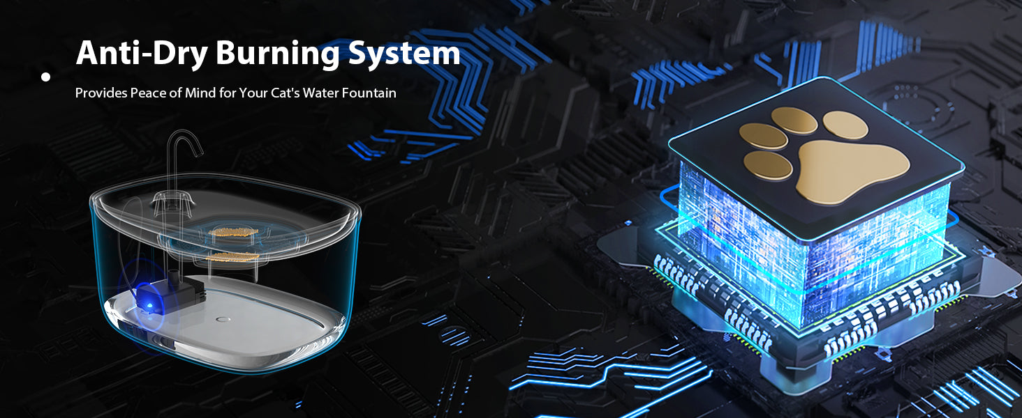 Cat Water Fountain 85oz/2.5L-Stainless Steel Faucet and Spout