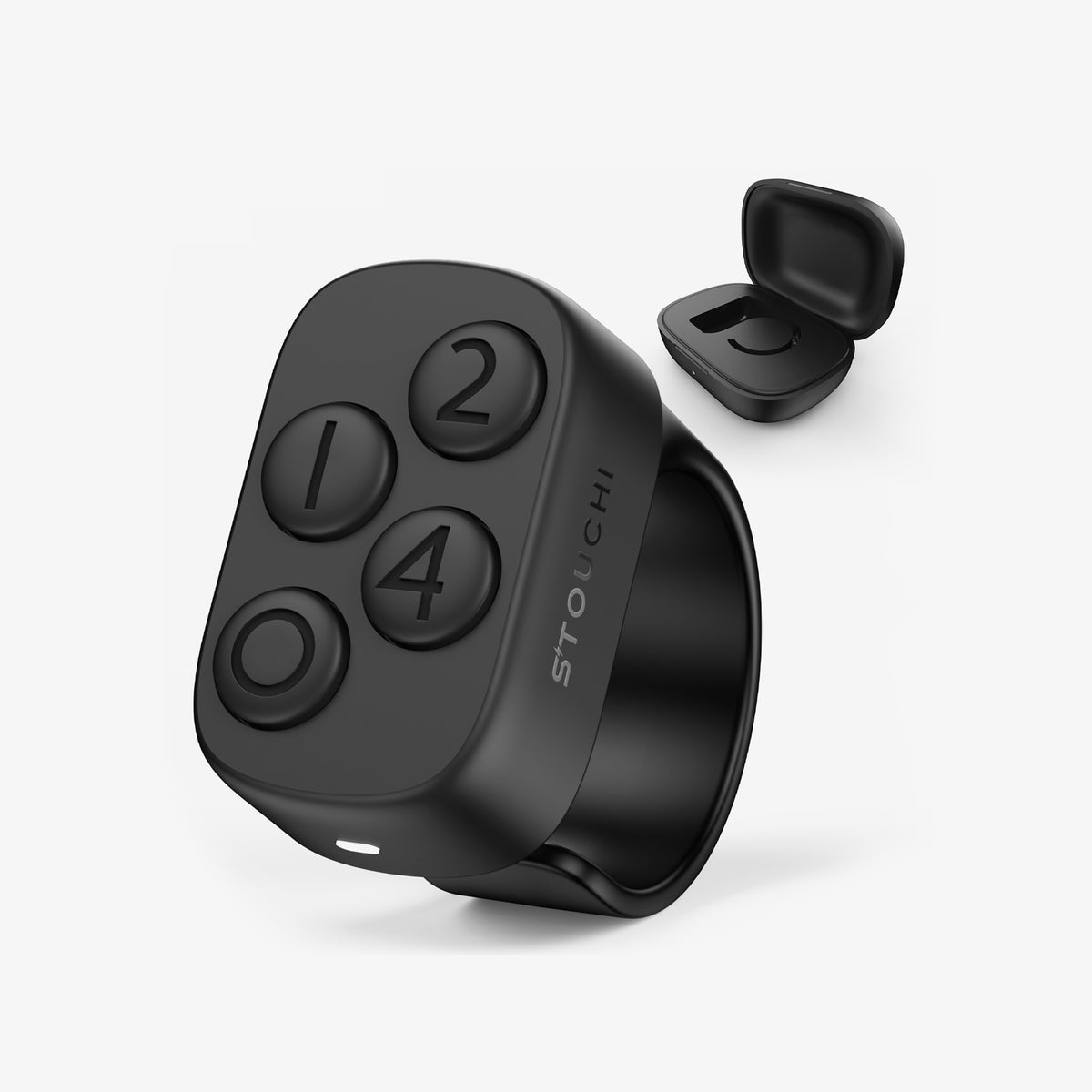 Anki remote device featuring four buttons for easy control, ergonomic design for comfortable use connecting via Bluetooth.