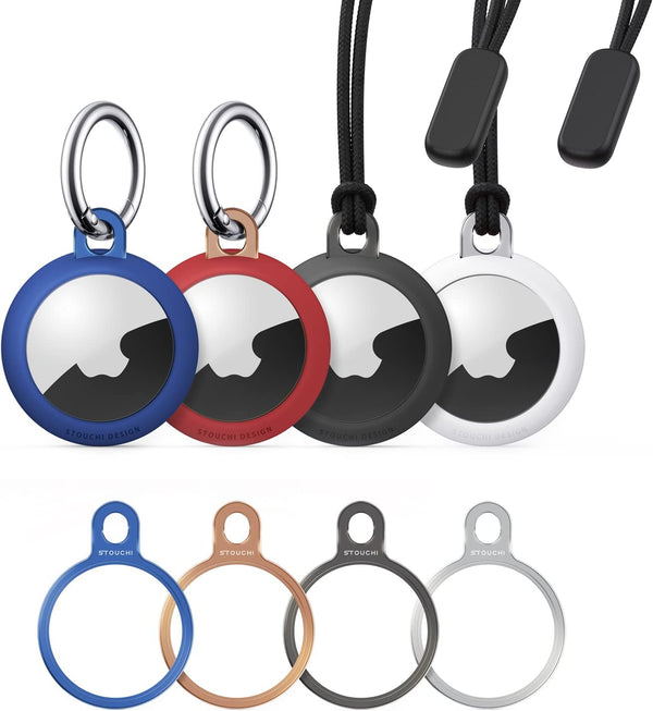 New AirTag Holder Key Ring with Soft TPU Case [4 Pack]