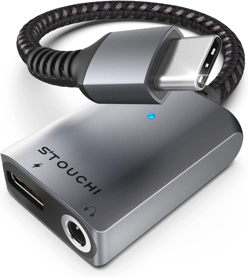 USB C to 3.5mm Headphone and Charger Adapter, Compatible with iPhone 15, New iPad Pro, Pixel 7/6/5, Samsung Galaxy S23 S22 S21