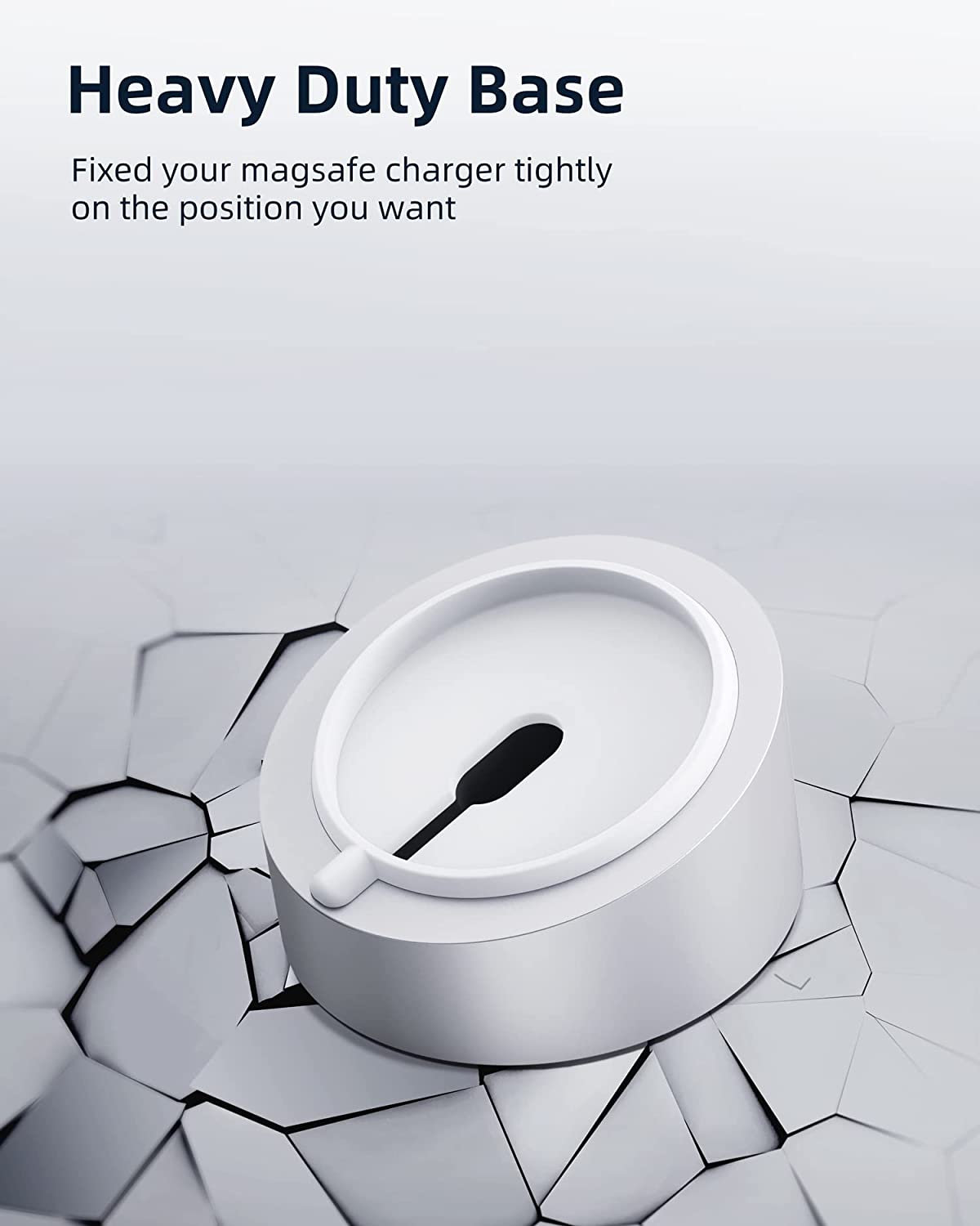 MagSafe Charger Stand Wireless Charging Heavy Duty Premium Metal Holder Mount Base Desktop Dock for iPhone 16/15/14/13/12-Silver