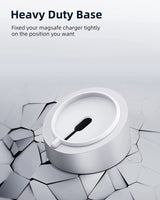 MagSafe Charger Stand Wireless Charging Heavy Duty Premium Metal Holder Mount Base Desktop Dock for iPhone 16/15/14/13/12-Silver