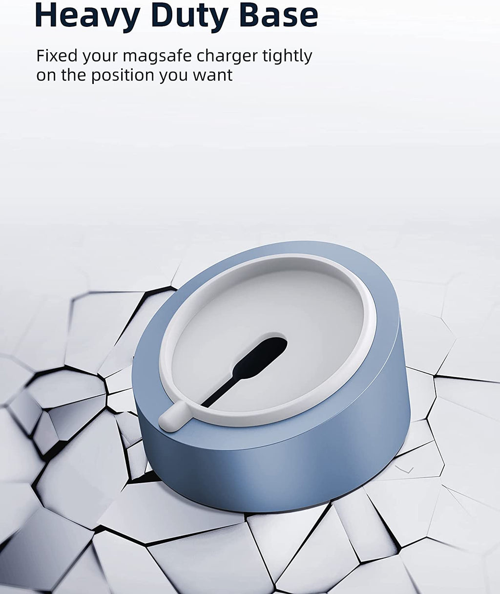 MagSafe Charger Stand Wireless Charging Heavy Duty Premium Metal Holder Mount Base Desktop Dock for iPhone 16/15/14/13/12-Blu