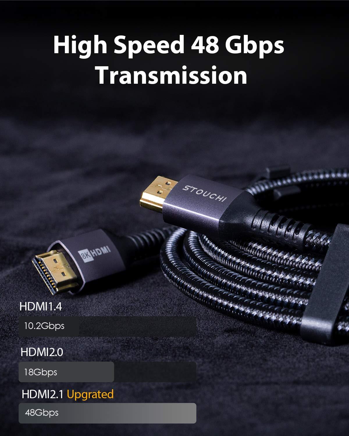 8K HDMI Cable, for PS5 Xbox Series X- 48Gbps HBR3 High Speed
