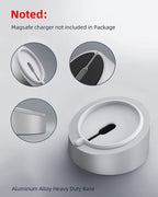 MagSafe Charger Stand Wireless Charging Heavy Duty Premium Metal Holder Mount Base Desktop Dock for iPhone 16/15/14/13/12-Silver
