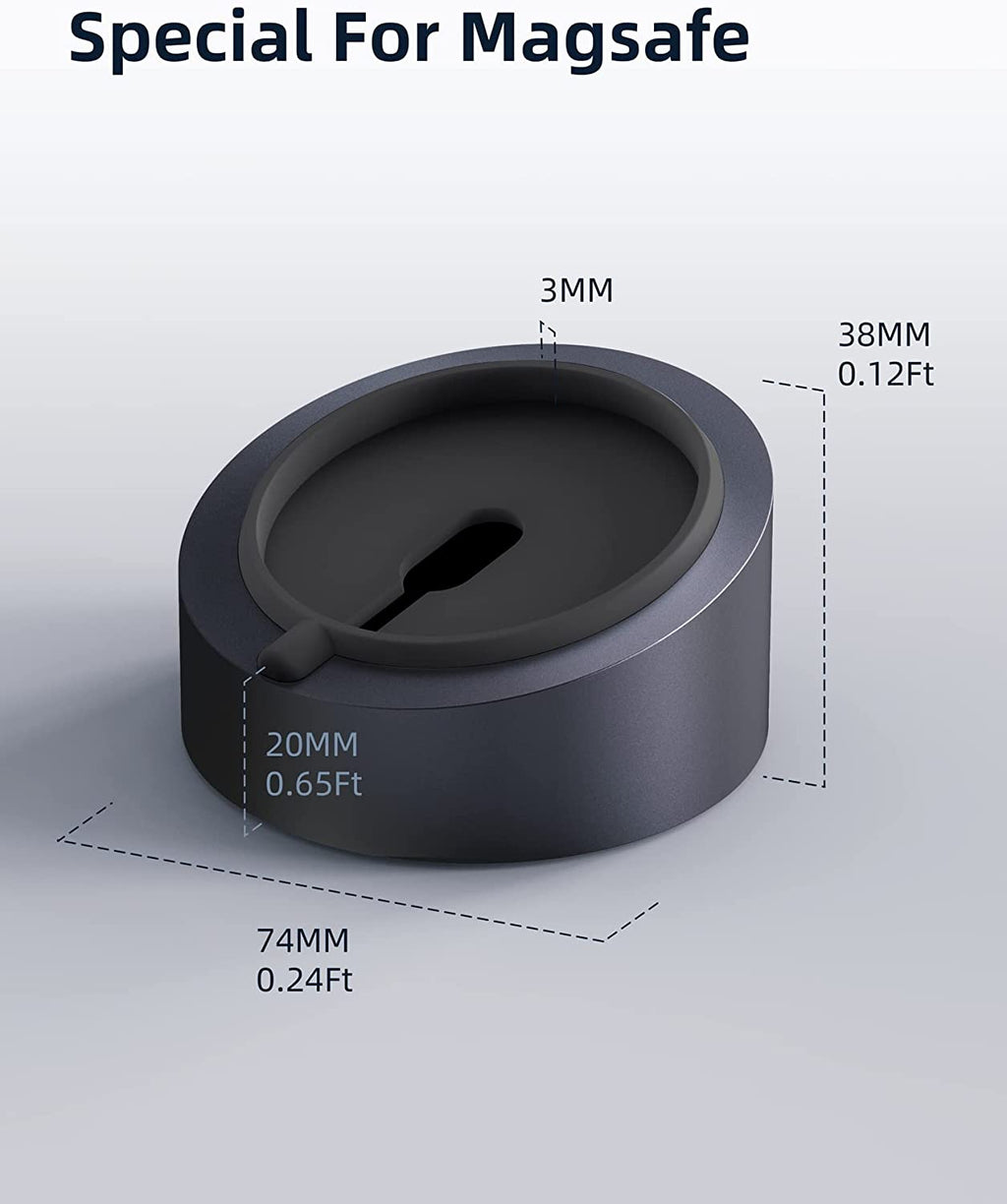 MagSafe Charger Stand Wireless Charging Heavy Duty Premium Metal Holder Mount Base Desktop Dock for iPhone 16/15/14/13/12-Grey