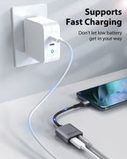 USB C to 3.5mm Headphone and Charger Adapter, Hi-Fi Dongle Compatible with iPhone 15, New iPad Pro, Pixel 7/6A/6, Samsung Galaxy S23 S22 S21