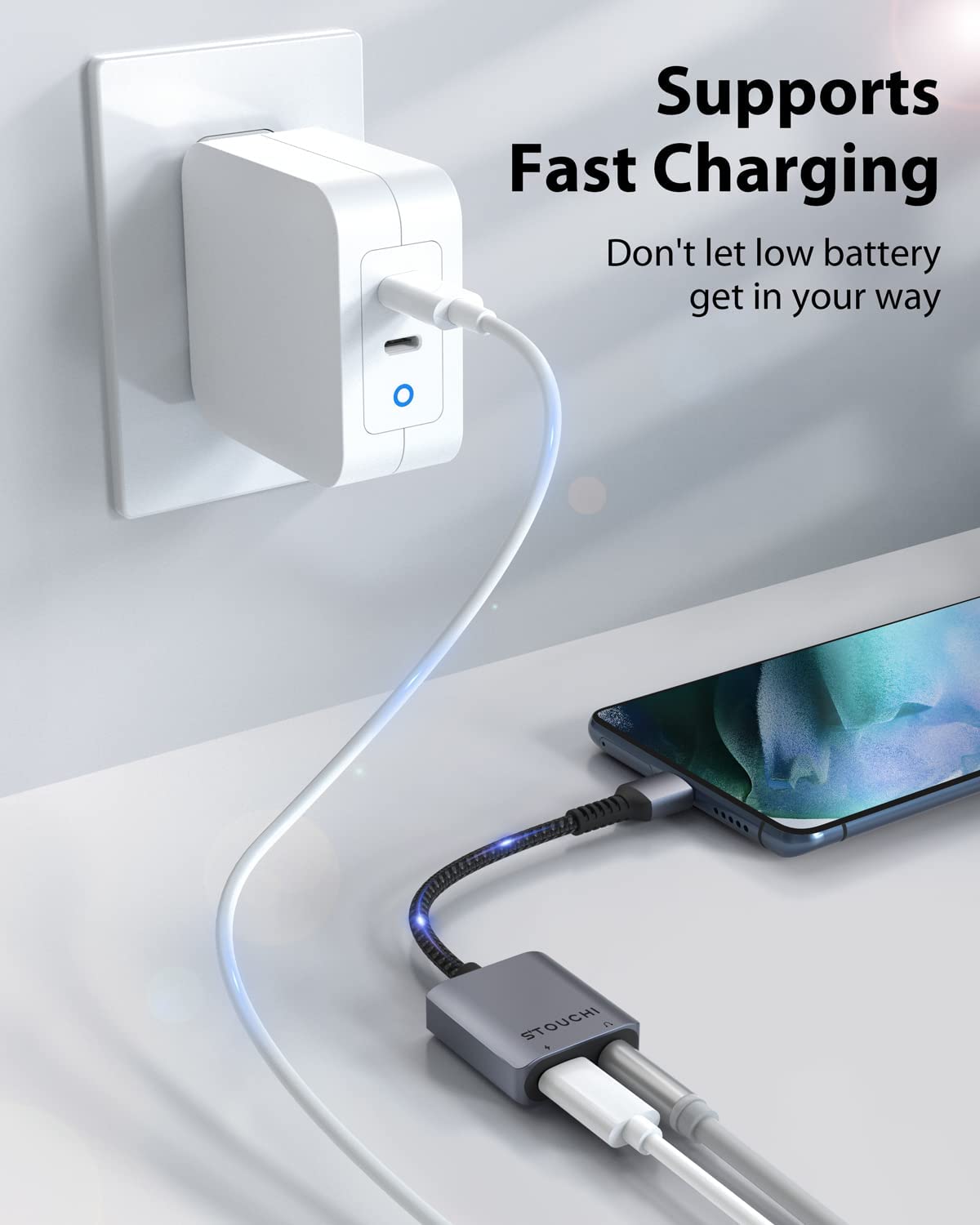 USB C to 3.5mm Headphone and Charger Adapter, Hi-Fi Dongle Compatible with iPhone 15, New iPad Pro, Pixel 7/6A/6, Samsung Galaxy S23 S22 S21