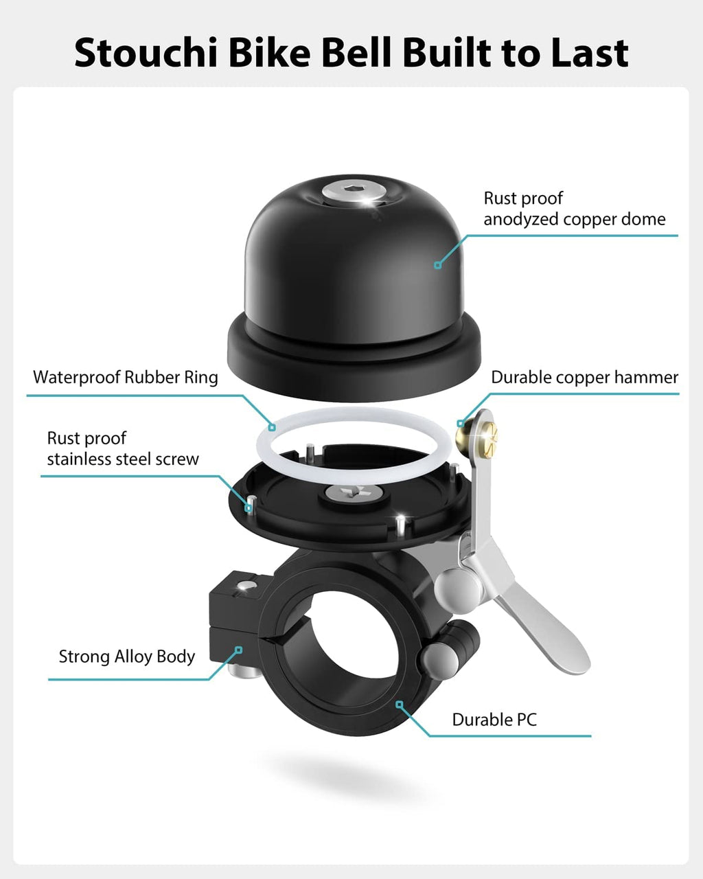 [All New] Bicycle Bell with AirTag Mount