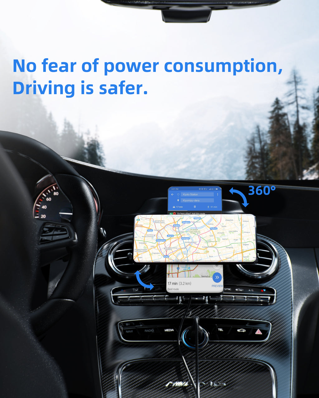 Wireless Car Charger for PopSockets mount with Car Charger