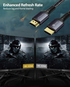 （Certified) HDMI 2.1 Cable for PlayStation 5 / PS5 Xbox Series X- 8K 60Hz 4K 144Hz 48Gbps HBR3 High Speed