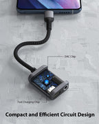 USB C to 3.5mm Headphone and Charger Adapter, Compatible with iPhone 15, New iPad Pro, Pixel 7/6/5, Samsung Galaxy S23 S22 S21