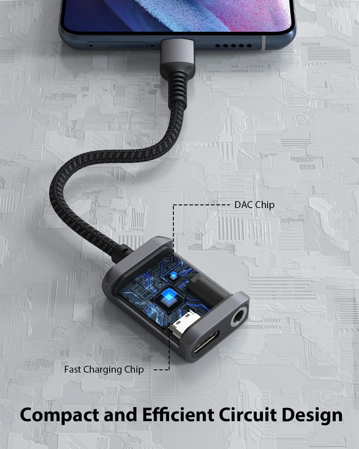 USB C to 3.5mm Headphone and Charger Adapter, Compatible with iPhone 15, New iPad Pro, Pixel 7/6/5, Samsung Galaxy S23 S22 S21