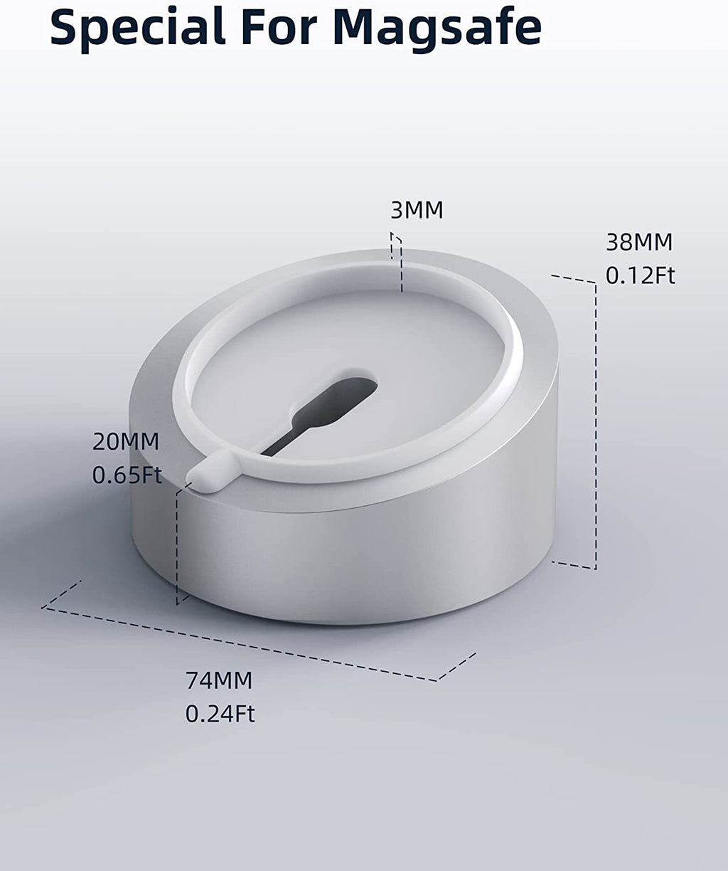 MagSafe Charger Stand Wireless Charging Heavy Duty Premium Metal Holder Mount Base Desktop Dock for iPhone 16/15/14/13/12-Silver