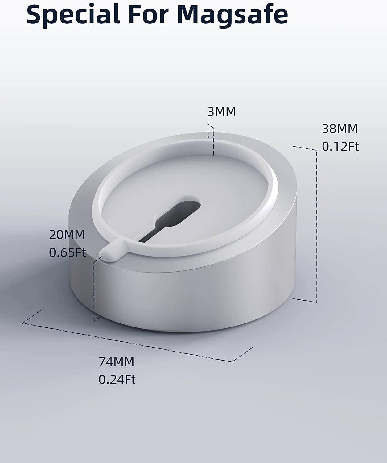 MagSafe Charger Stand Wireless Charging Heavy Duty Premium Metal Holder Mount Base Desktop Dock for iPhone 16/15/14/13/12-Silver