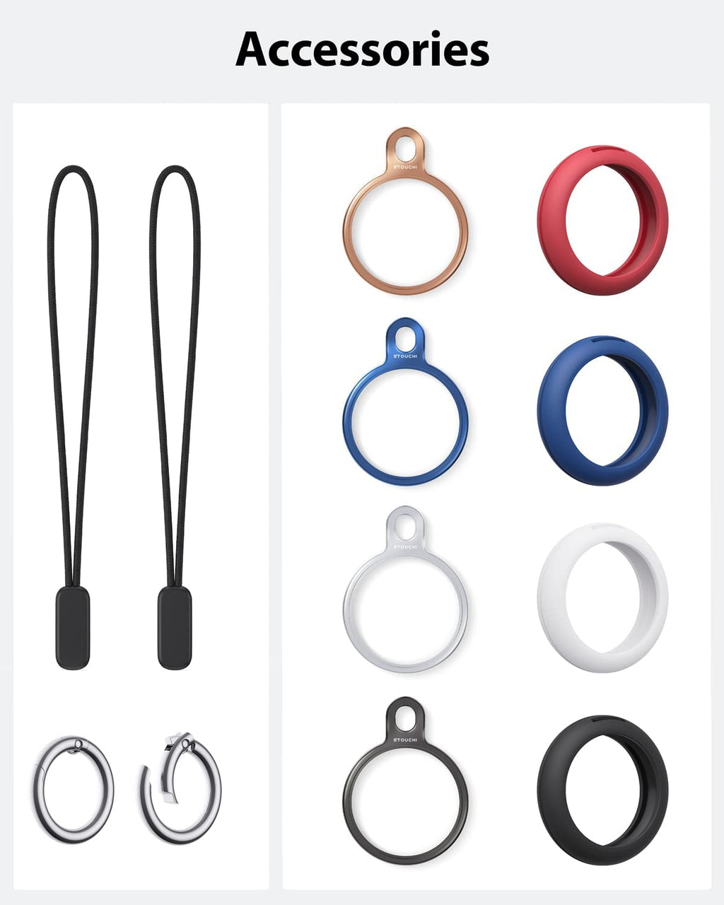 New AirTag Holder Key Ring with Soft TPU Case [4 Pack]