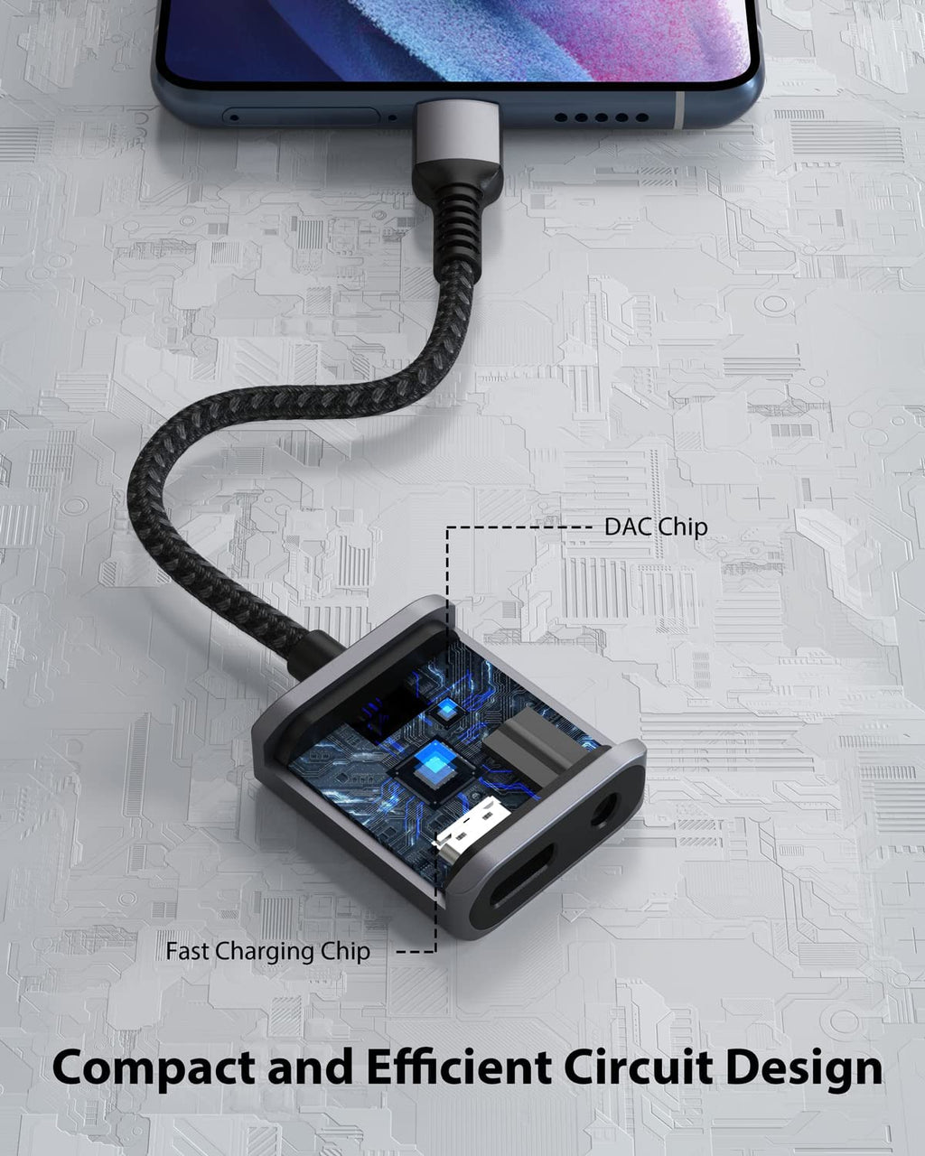 USB C to 3.5mm Headphone and Charger Adapter, Hi-Fi Dongle Compatible with iPhone 15, New iPad Pro, Pixel 7/6A/6, Samsung Galaxy S23 S22 S21