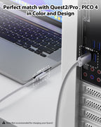 Link Cable 16FT/5M Compatible with Meta/Oculus Quest2/Pro, Steam VR, USB 3.0 to USB C Cable for VR Headset and Gaming PC