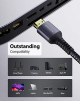 （Certified) HDMI 2.1 Cable for PlayStation 5 / PS5 Xbox Series X- 8K 60Hz 4K 144Hz 48Gbps HBR3 High Speed