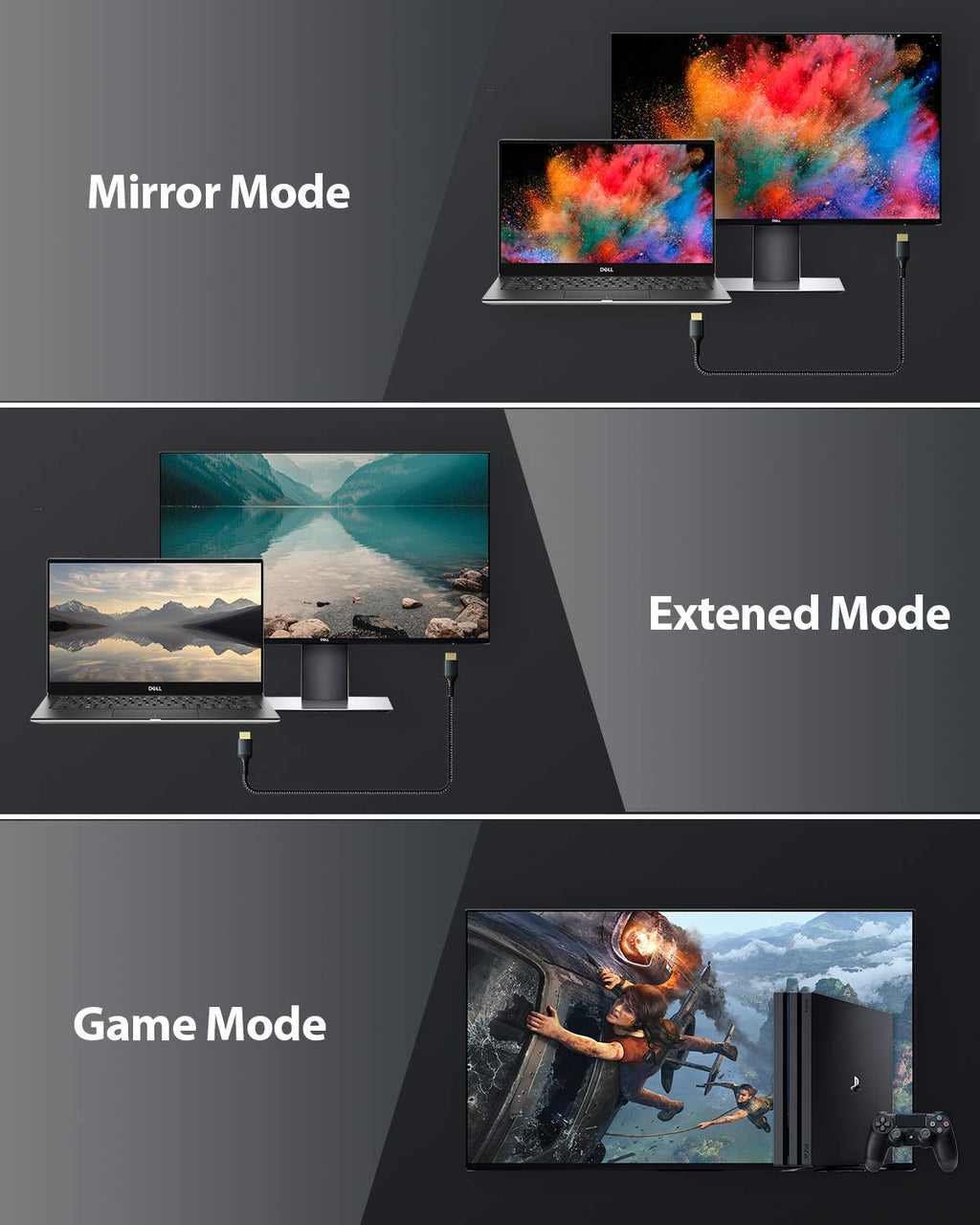 HDMI Cable for PS5 Xbox Series X- 8K 60Hz 4K 144Hz 48Gbps HBR3 High Speed