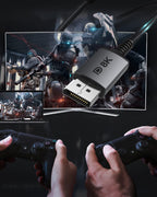 USB C to DisplayPort 1.4 8K Cable, 2M/6.6Ft Thunderbolt 4/3 to DisplayPort 4K@144Hz/120Hz 5K@60Hz 2K@240Hz HBR3 DP1.4 Adapter for 2021 MacBook Pro, M1 Mac Mini, Dell XPS