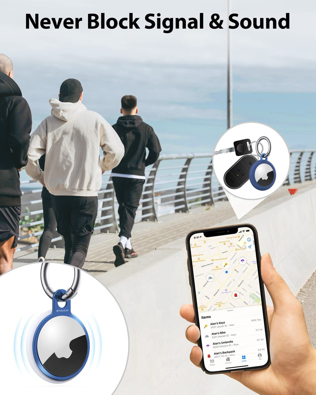 New AirTag Holder Key Ring with Soft TPU Case [4 Pack]