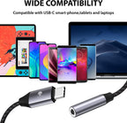 USB C to 3.5mm Adapter[2 Pack], Type C Headphone Audio Jack Cable Cord Hi-Fi Dongle for iPhone 15, Pixel 7 6a, Samsung Galaxy