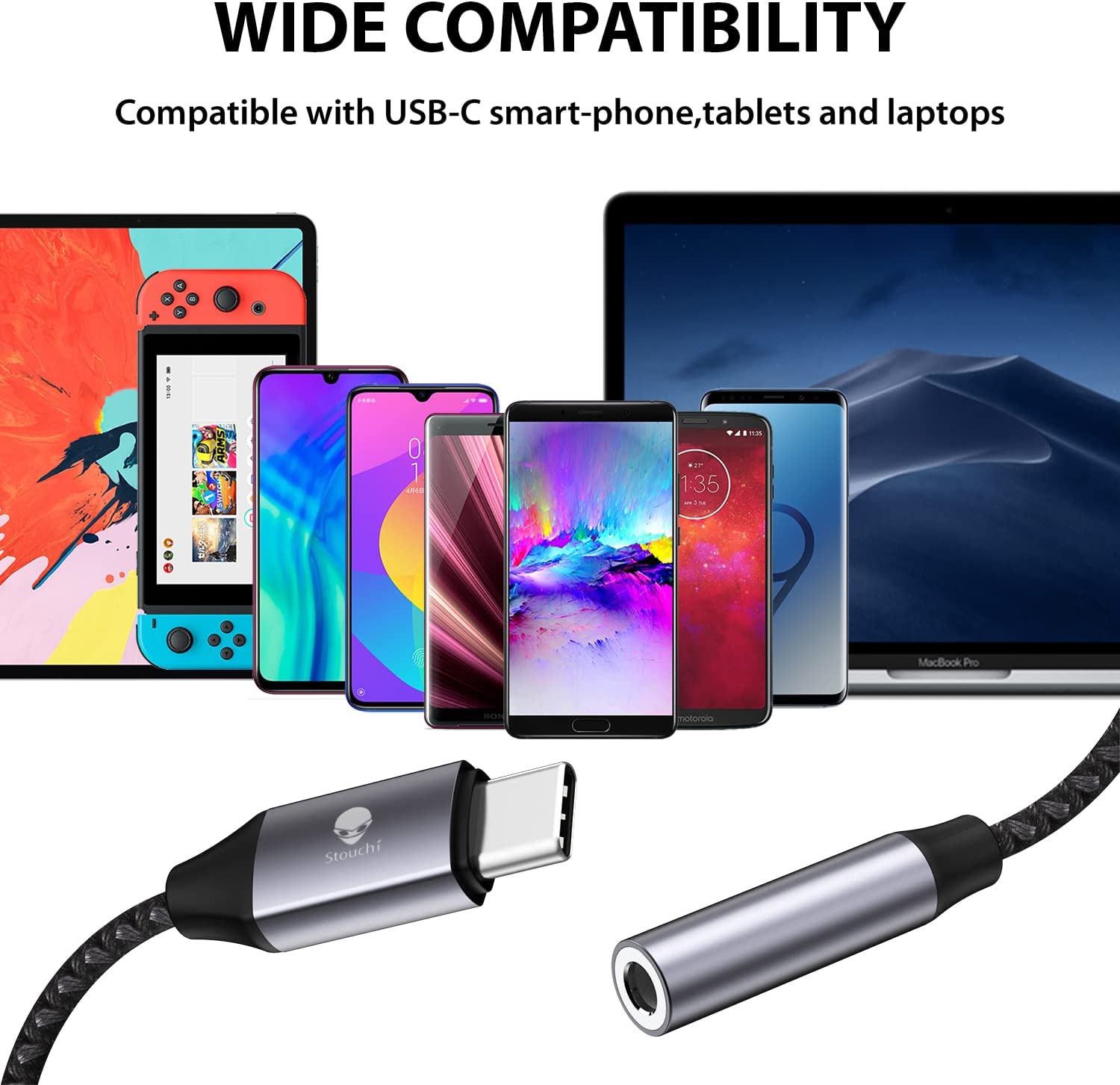 USB C to 3.5mm Adapter[2 Pack], Type C Headphone Audio Jack Cable Cord Hi-Fi Dongle for iPhone 15, Pixel 7 6a, Samsung Galaxy