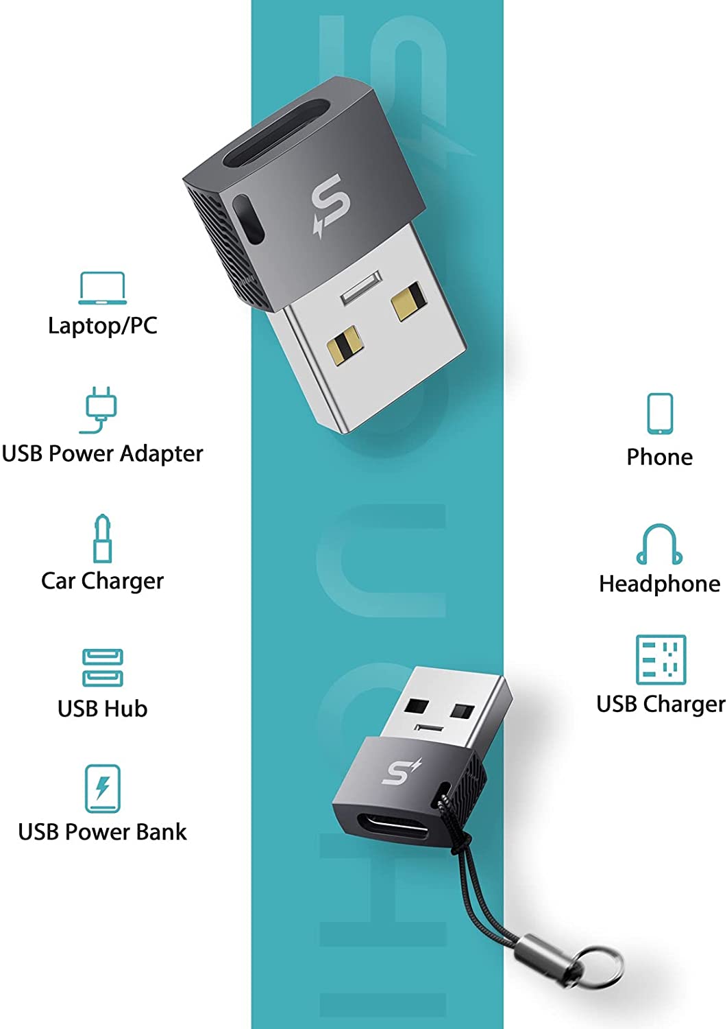 USB C Female to USB Male Adapter