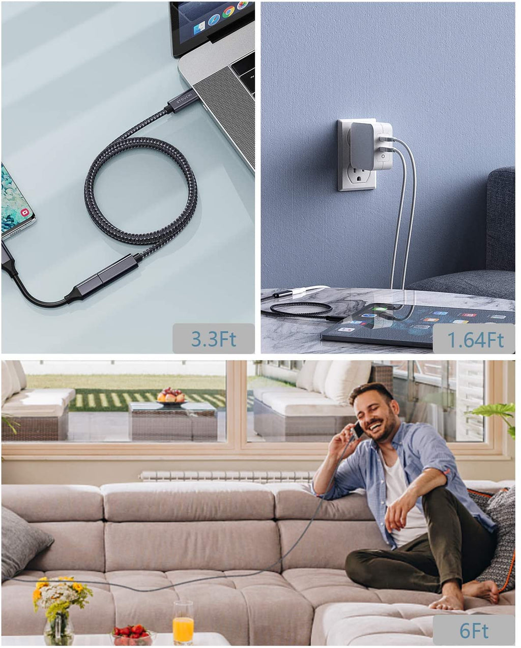 USB-C Extension Cable, 5Gbps 100W High Speed Data Transfer