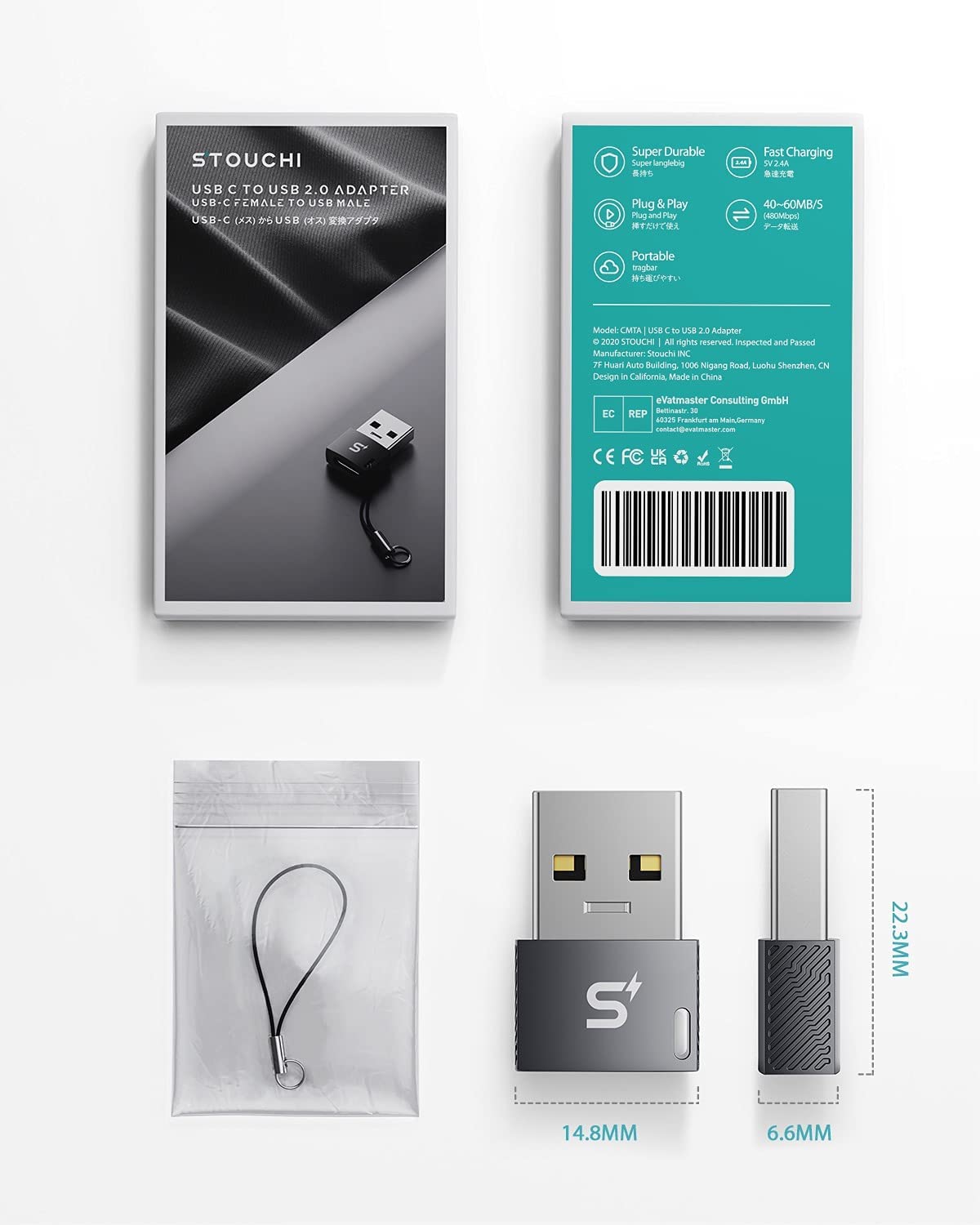 USB C Female to USB Male Adapter