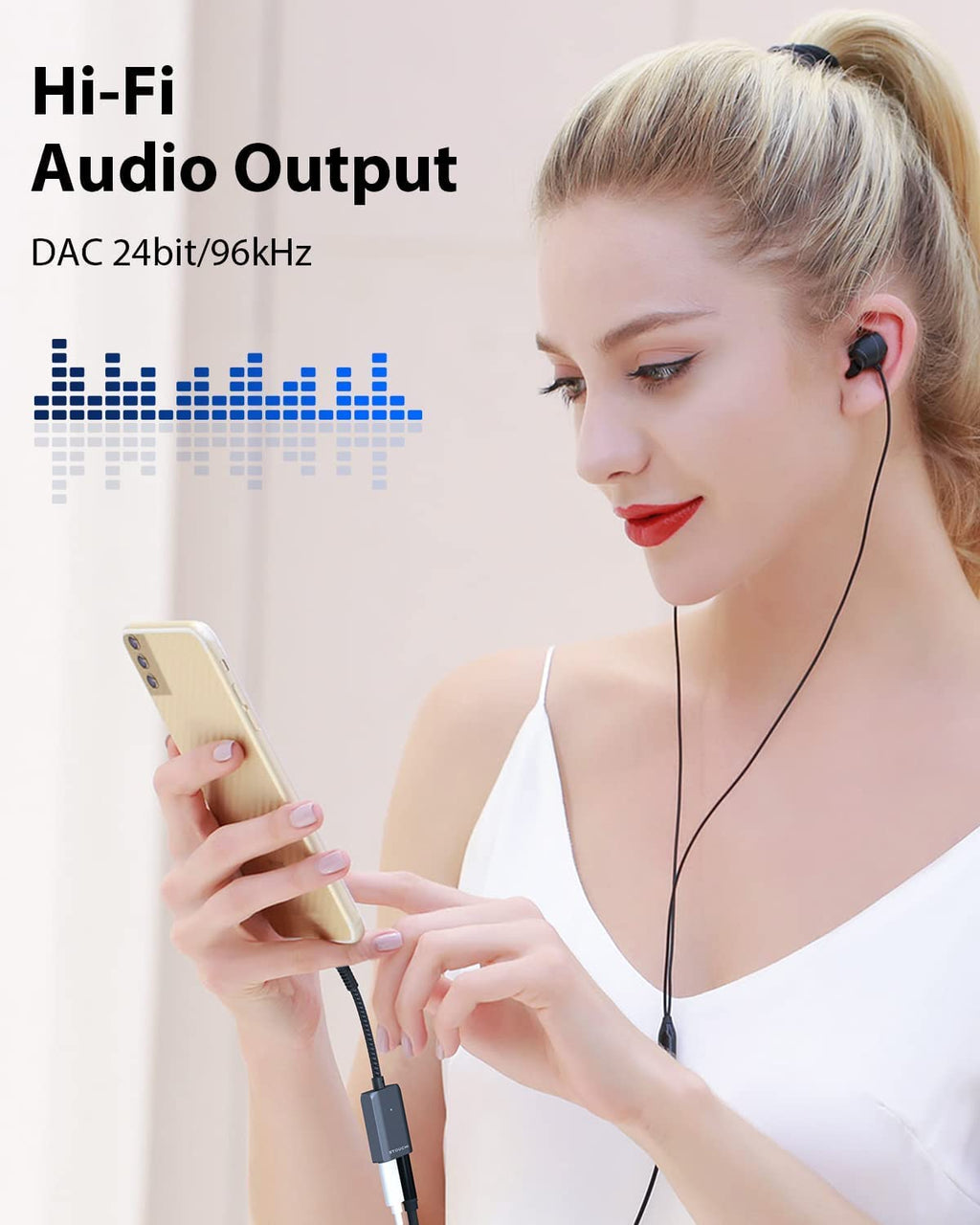 USB C to 3.5mm Headphone and Charger Adapter, Compatible with iPhone 15, New iPad Pro, Pixel 7/6/5, Samsung Galaxy S23 S22 S21